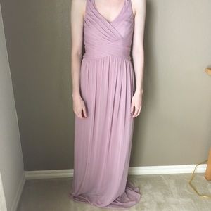 David’s Bridal Mesh Long Bridesmaid Dress